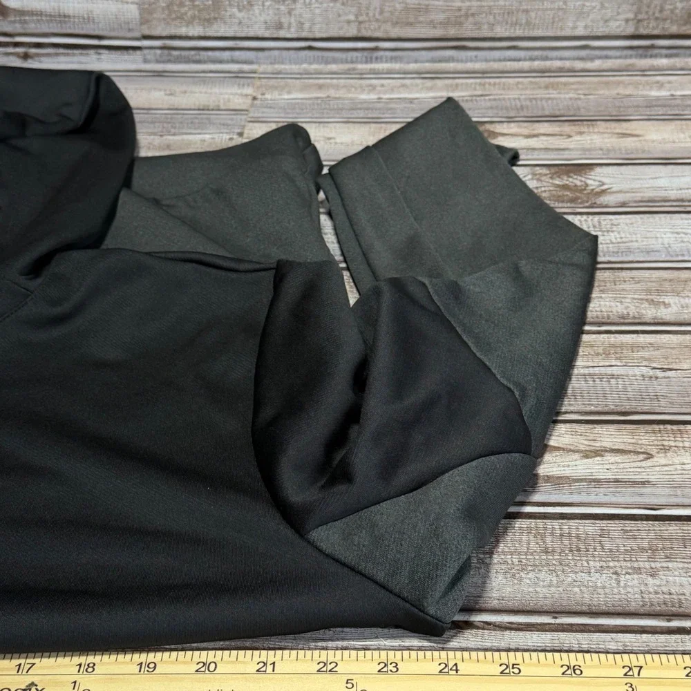 Adidas Men Black Grey Color Block Hoodie Sweatshirt Athletic Size‎ L